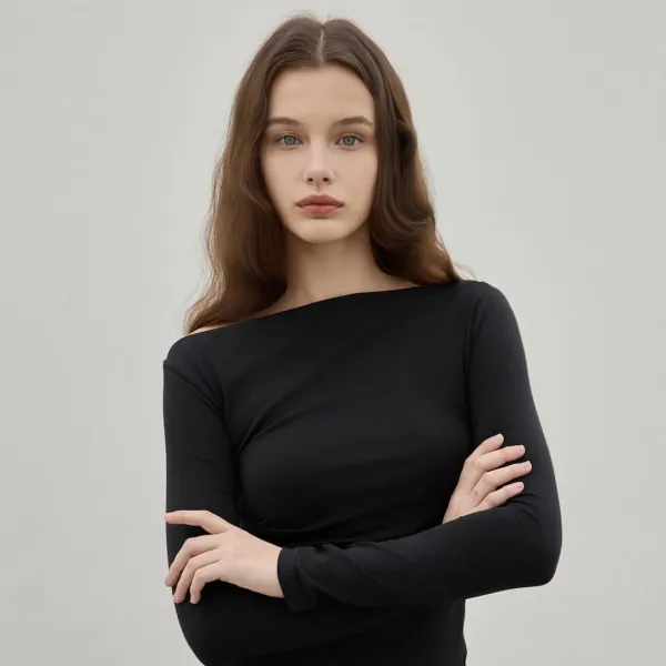 Unbalanced Draped LS Ts_2Color  