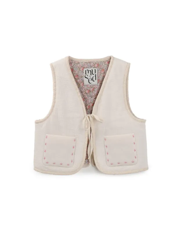 Mused Padded Vest - Cream