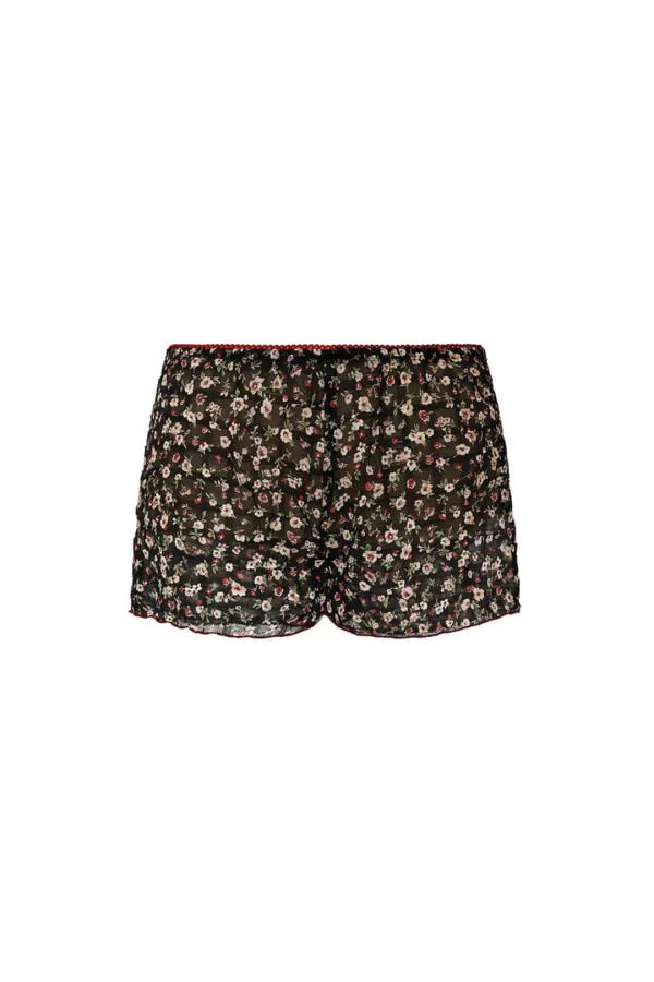 FLORAL MICRO SHORTS (BLACK)