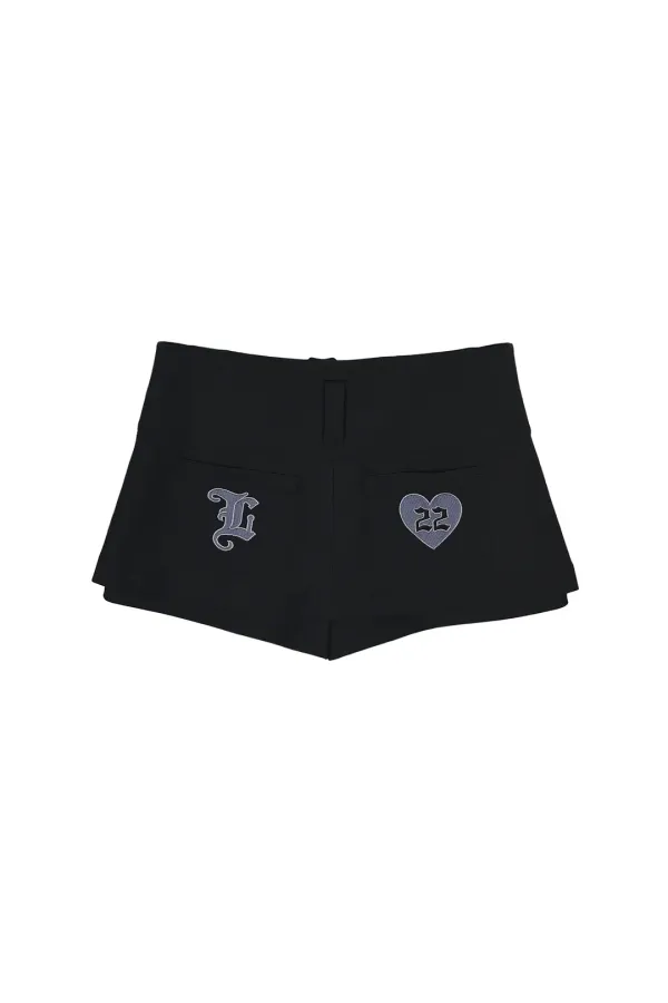 LOW-RISE SKIRT PANTS BLACK