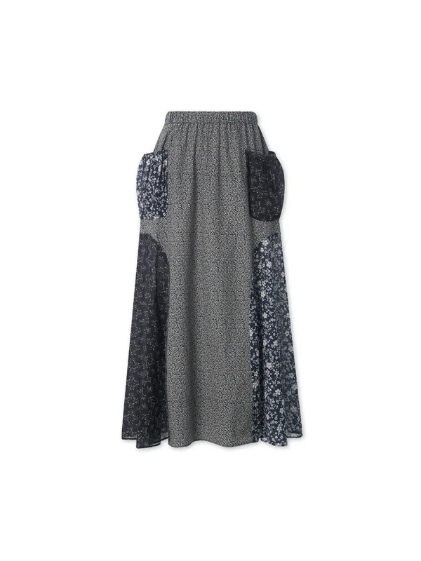✲2ND MANTIS POCKET LONG SKIRT NAVY