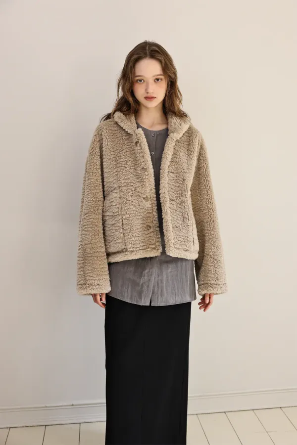 Shawl collar reversible jacket (brown)