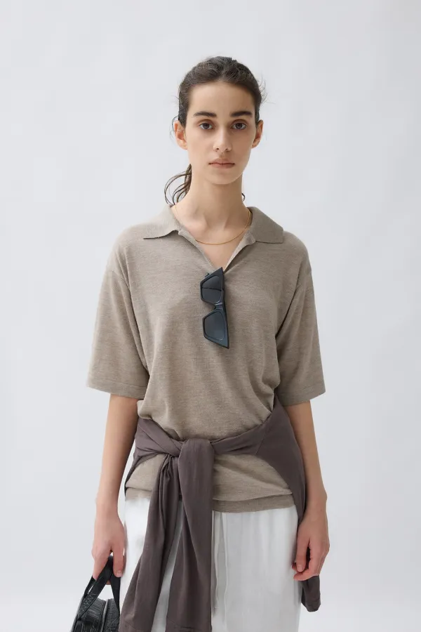 Aiolis silk cash blended collar KN