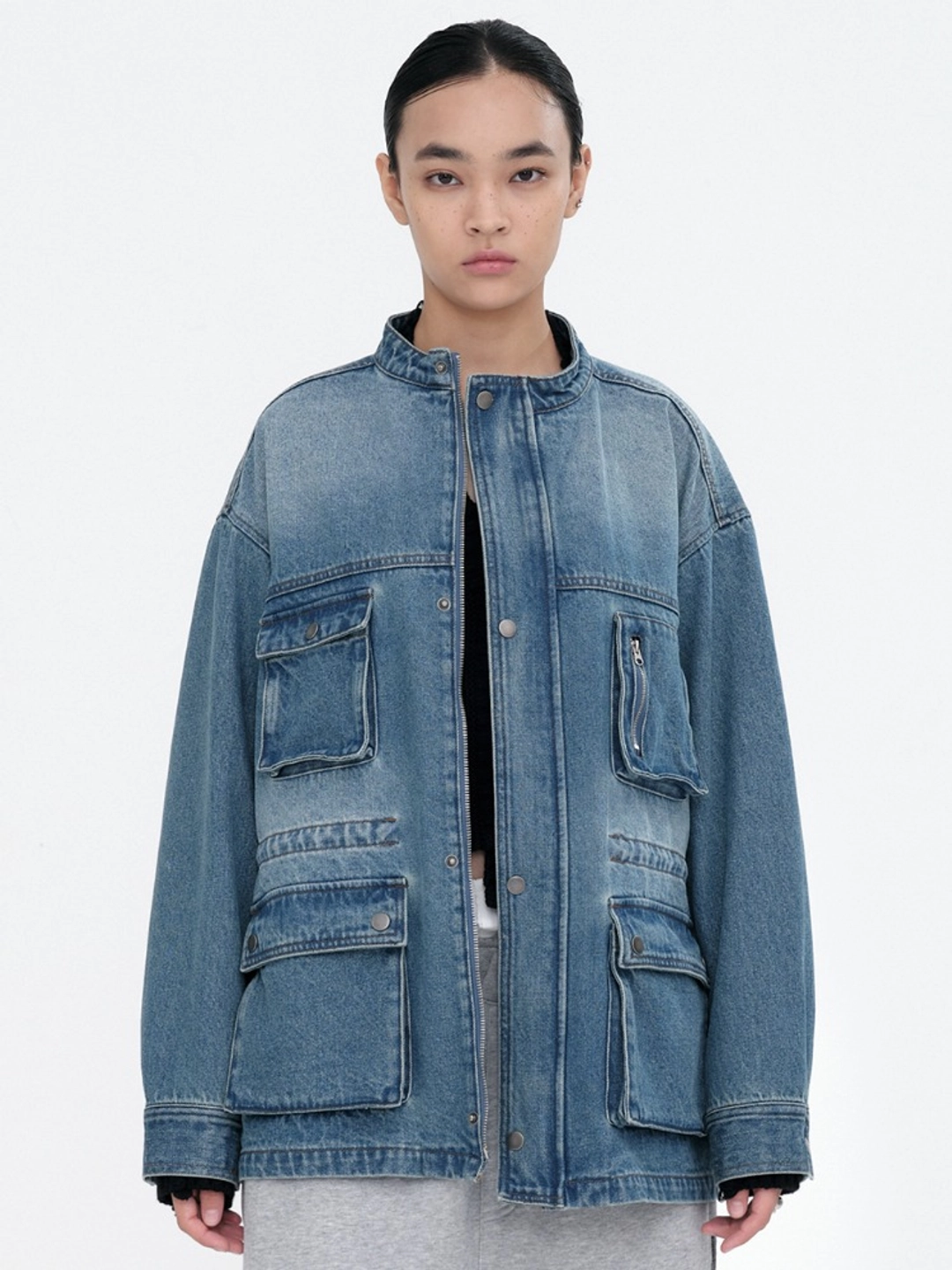 밀로 우먼 Denim Over Work Jacket [Blue] 상품 이미지 2