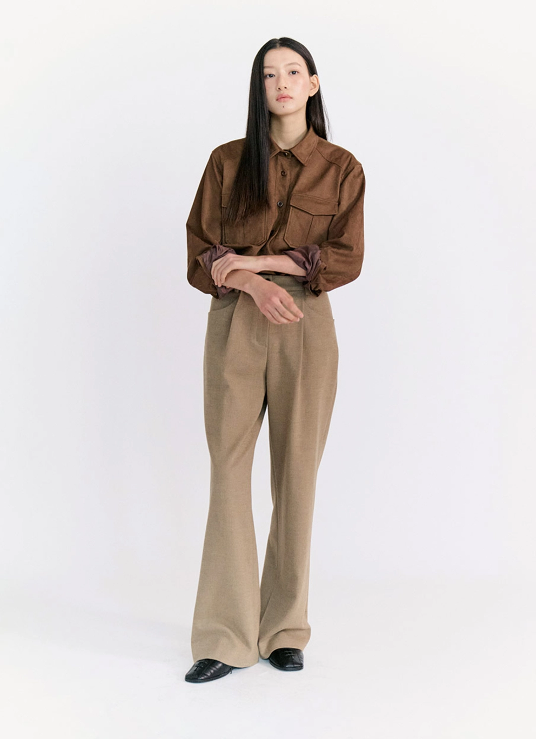 스텝어라운드 Soft Wool Wide Pants_BROWN 상품 이미지 2