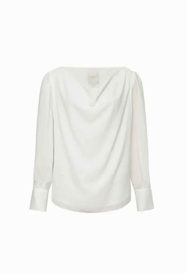 Clio Drape Blouse (Ivory)