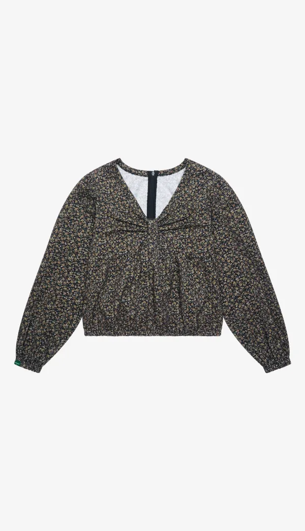 268. Tiny Flower Blouse _ Black