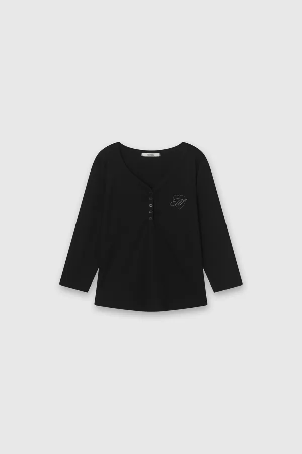 Logo Button Top Black