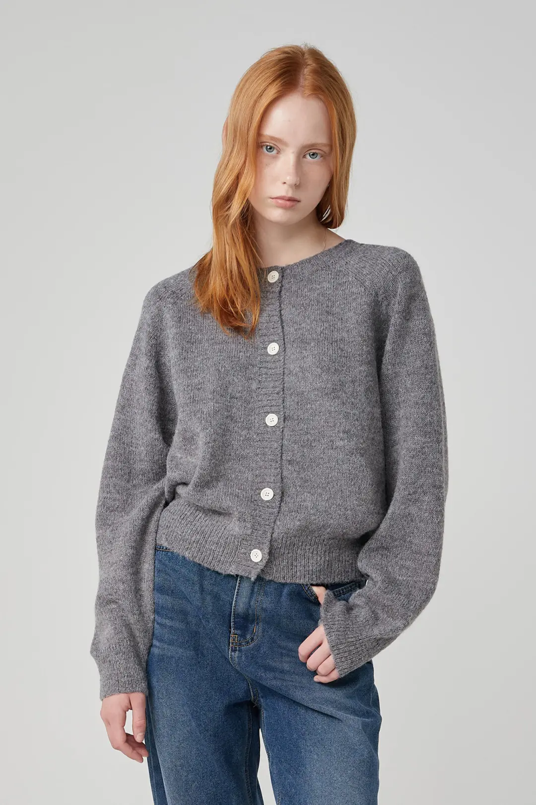 오브오브 Heize round cardigan_gray 상품 이미지 1