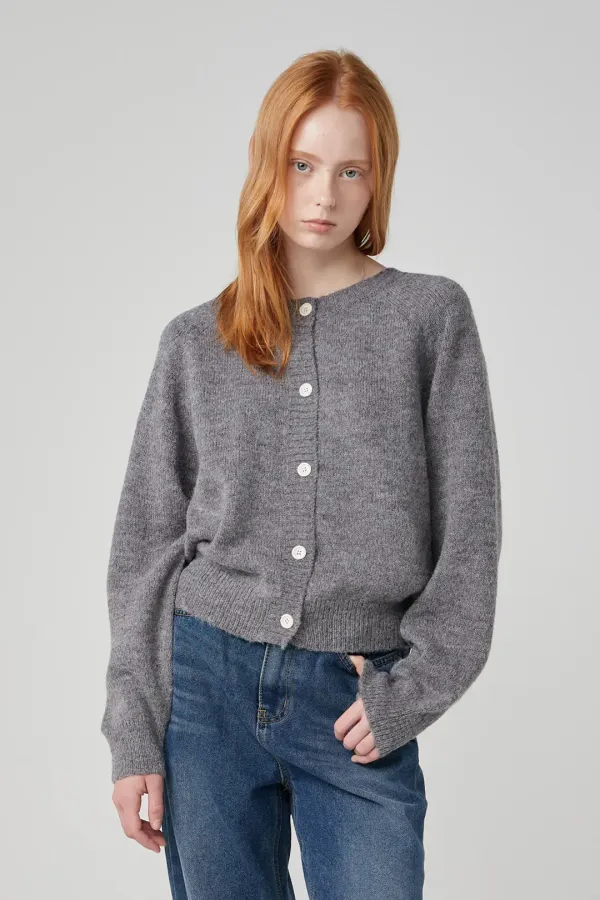 Heize round cardigan_gray