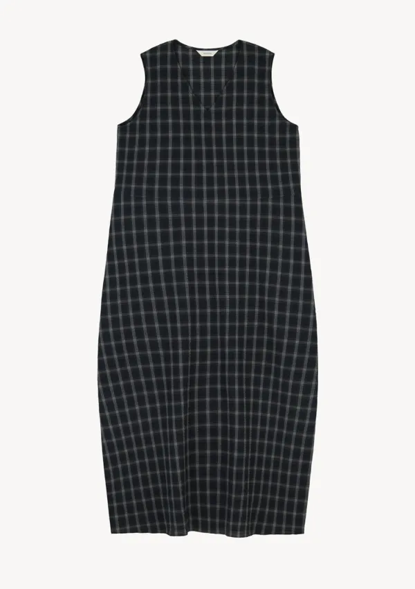 Edin Check Dress in Charcoal
