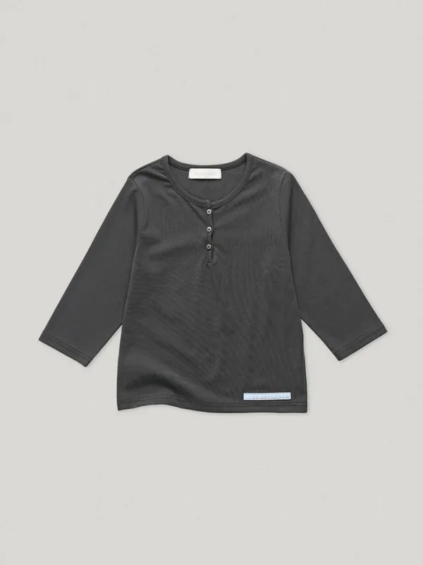 Charcoal Off Duty Button Tee (4th)
