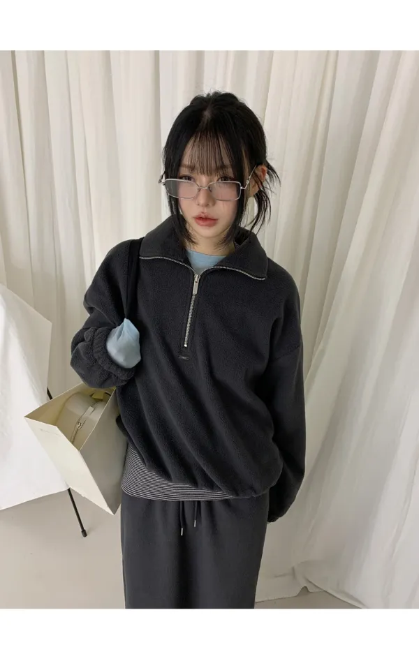 [4th 재입고] Fona Fleece Half-Zip (Charcoal)