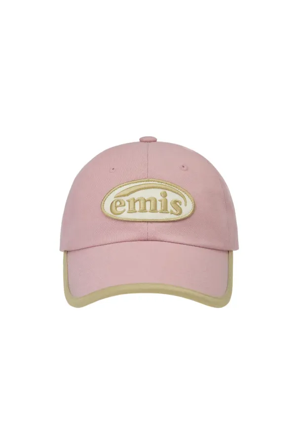 BEIGE TRIMMING BALL CAP-PINK