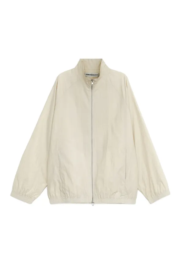 HIGH NECK OVER FIT WIND JUMPER, IVORY