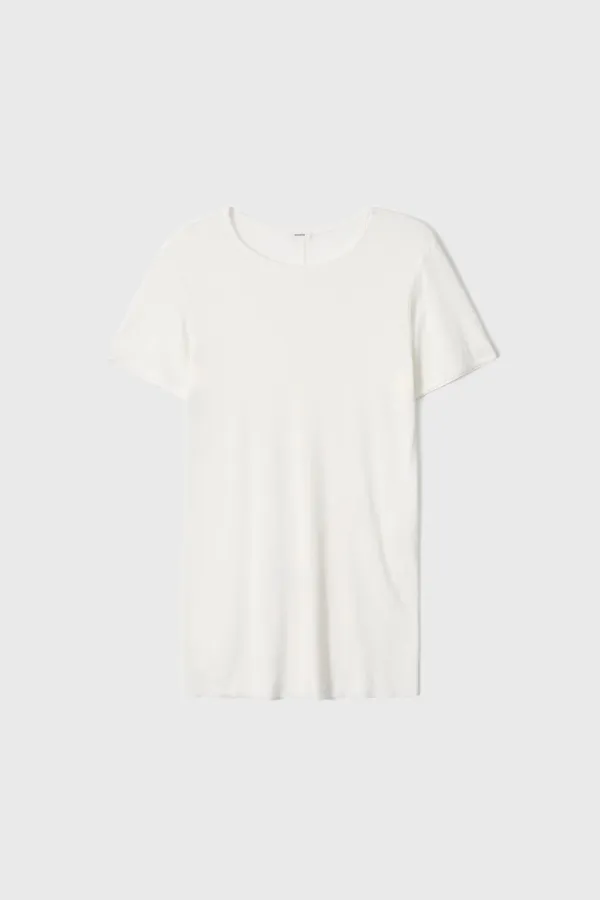 [Exclusive] Fine Rib Jersey Short Sleeve (White / Light Gray / Gray / Brown / Charcoal)