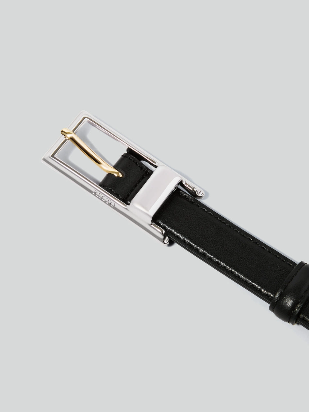 렉토 CONTRAST SIGNATURE SQUARE BUCKLE BELT (BLACK) 상품 이미지 2