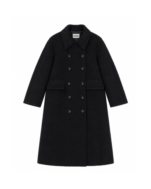 Hairy Double Long Coat_Black