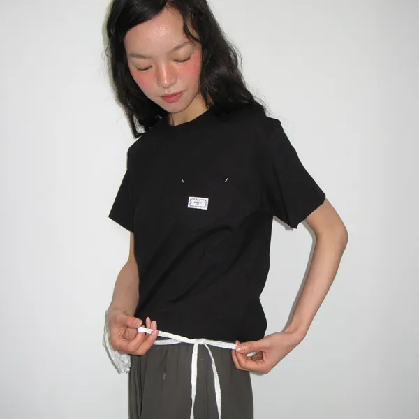 HEART POCKET OVER FIT SHORT SLEEVE T SHIRT BLACK