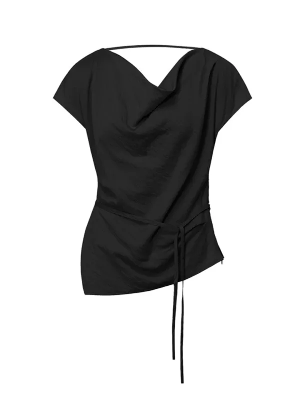 Cowl-neck String Blouse SW6XB226_4color