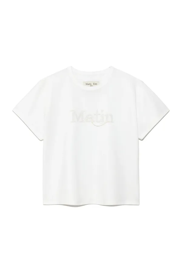 STITCH PRINTING DETAIL CROP TOP IN WHITE