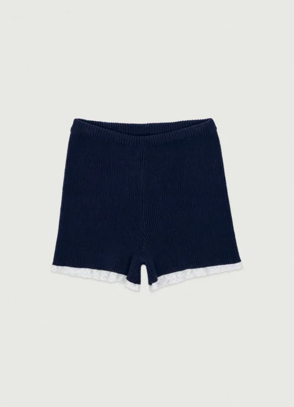 Grove Knit Lace Shorts [navy]