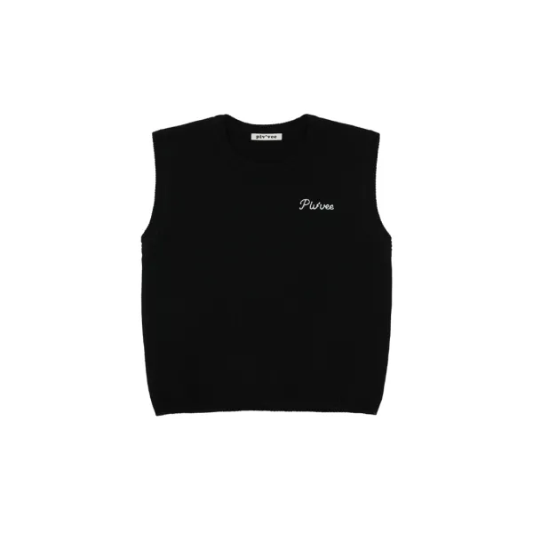 Giant Smiley Knit Vest (ebony black)