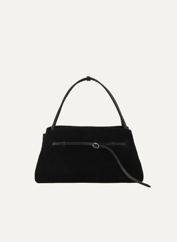 Ovié Suede Leather Bag Black