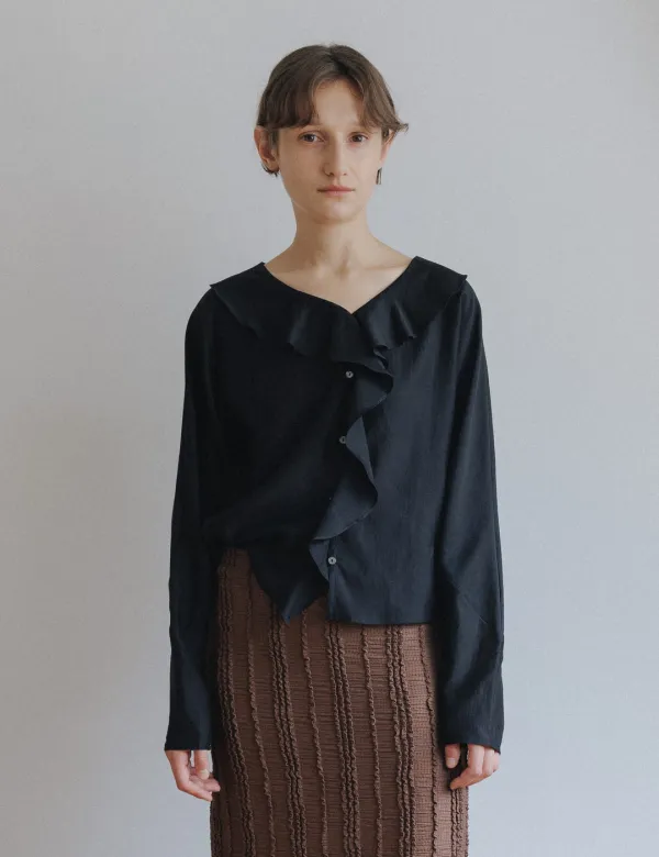 Belle Frill Blouse (Black)