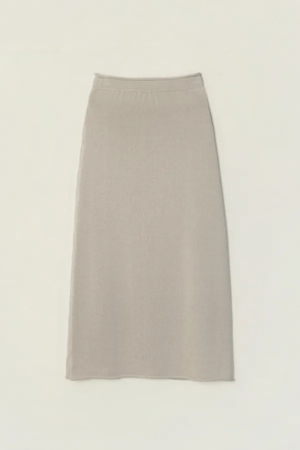 MORIN LONG KNIT SKIRT_BEIGE