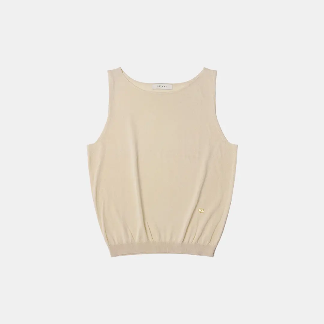 시야쥬 SIKN2116 시스루 보트넥 니트 나시_Light beige 상품 이미지 3