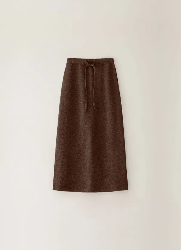 Knitted Maxi Skirt - Brown