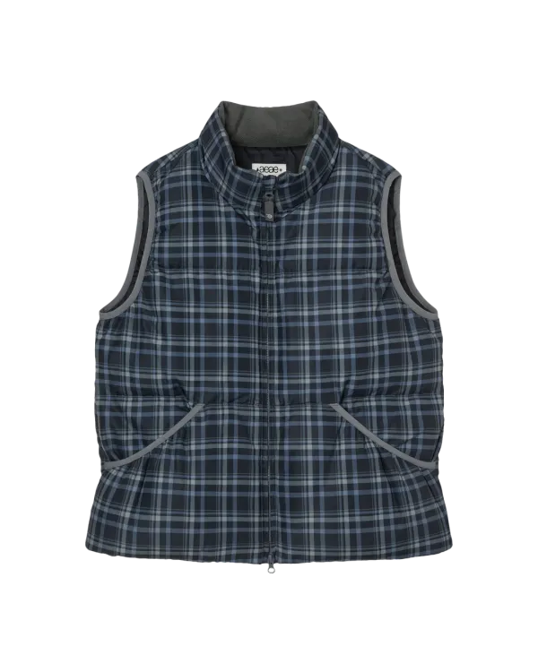 CHECK PADDED VEST [BLUE]