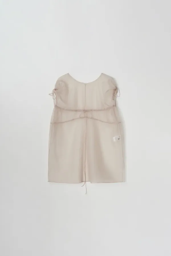Organza Shirring Dress (beige)