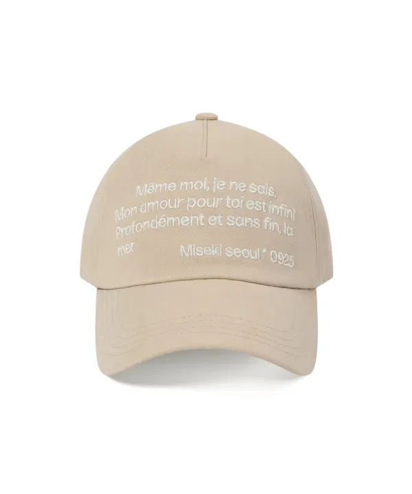 Misekiseoul quote ball cap BEIGE
