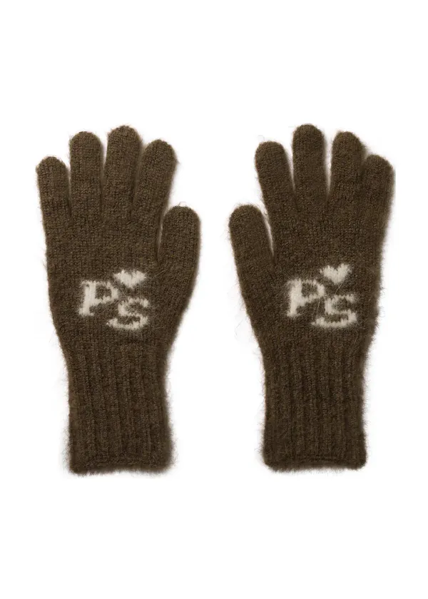 PS Logo Hairy Gloves_Brown