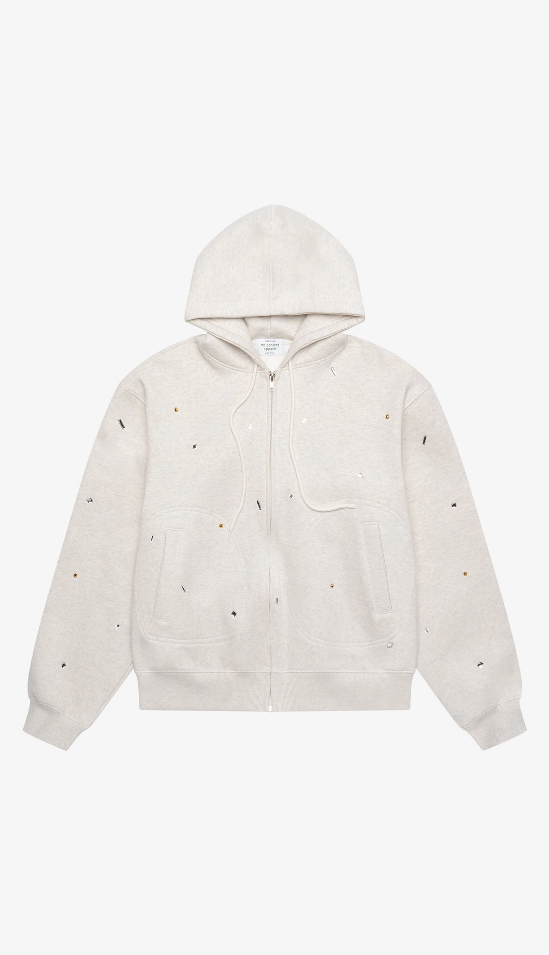 노컨텐츠 272. Warm Jeweled Zip-up _ Oatmeal Melange 상품 이미지 3