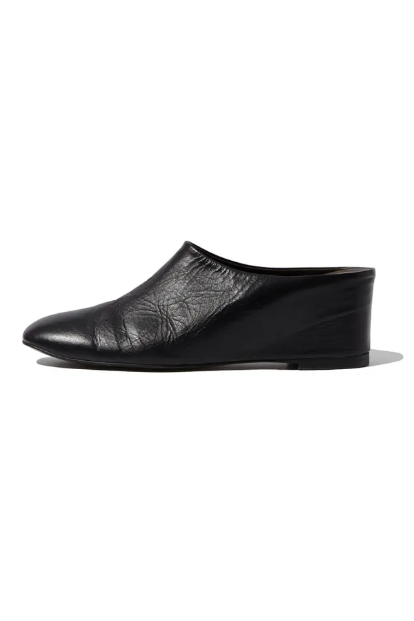 MINIMAL WEDGE MULES [BLACK]