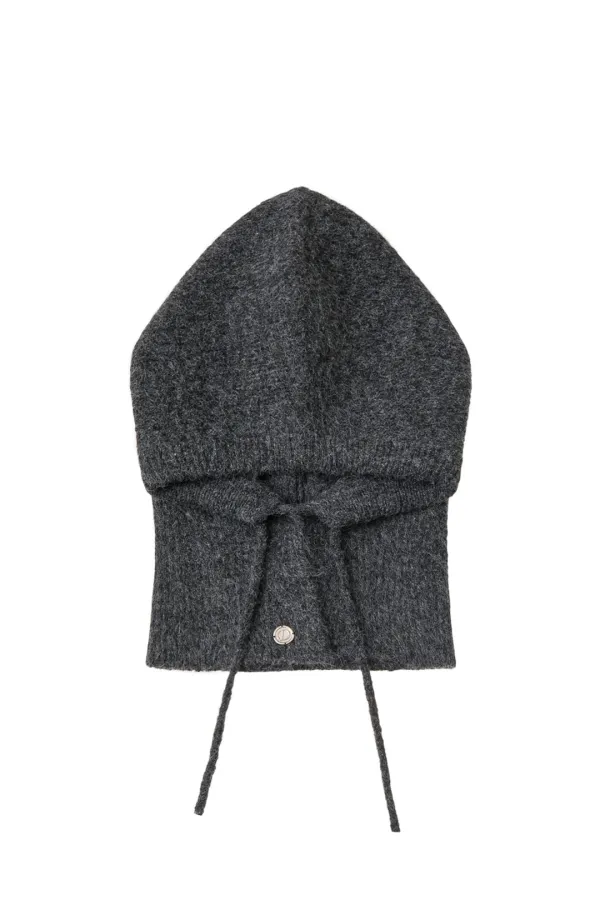 HAIRY WOOL BALACLAVA IN CHARCOAL