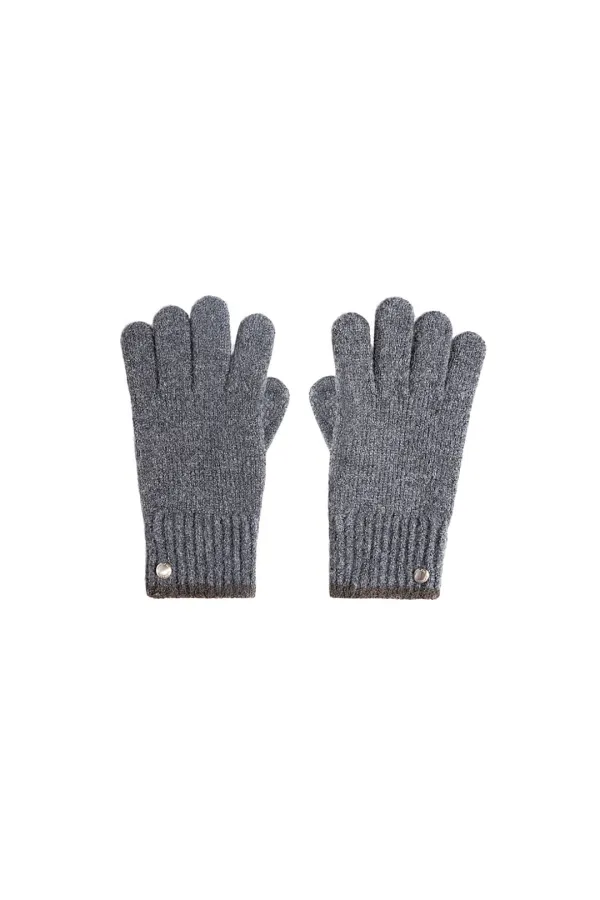 COLOR-BLOCK CUFF GLOVES FOR MEN IN GREY