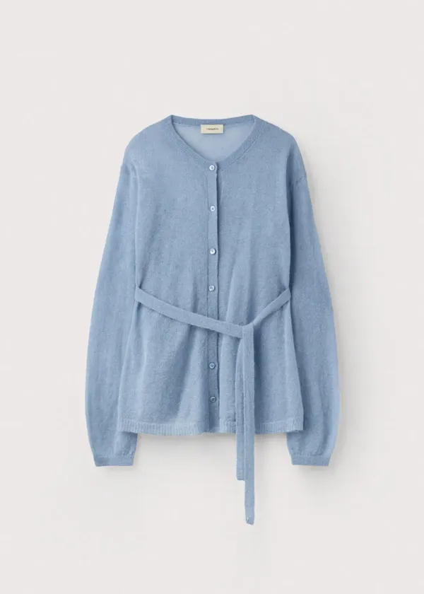 Italian mohair sheer cardigan_Topaz