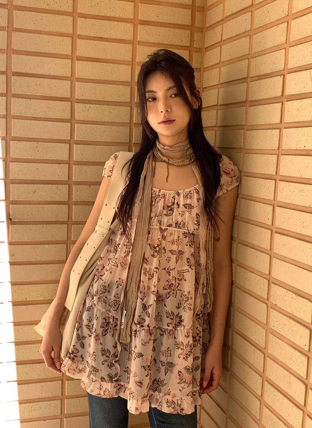 루루서울 𖦹5월 28일 출고𖦹 Pani Pink Dress (Beige) 상품 이미지 2