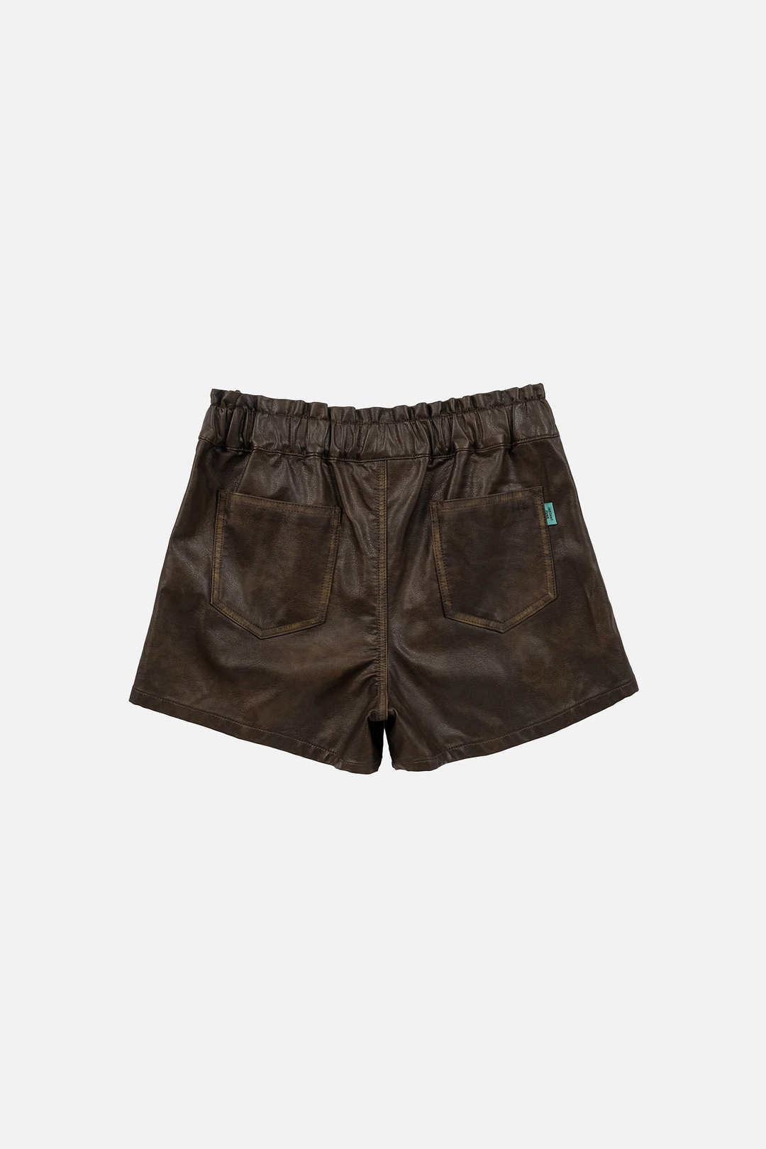 인스턴트펑크 WASHED FAUX LEATHER SHORTS - BROWN 상품 이미지 2
