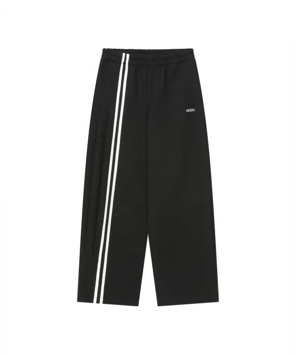 KIBON side stripe wide pants BLACK