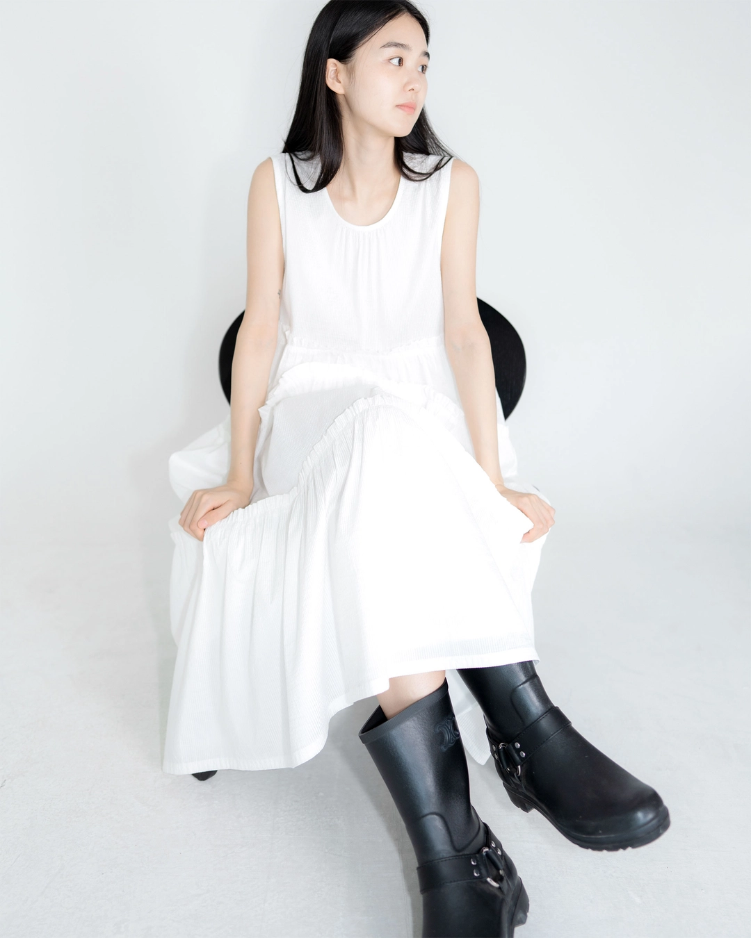 유노이아 seersucker frill dress 상품 이미지 2