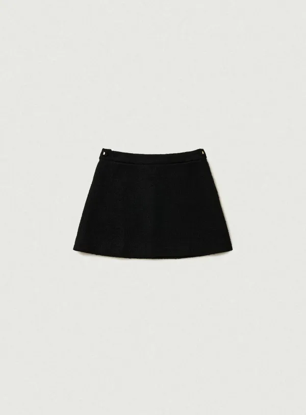 Annes Tweed Set-Up Skirt_Black