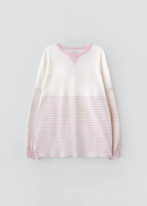 Harbor stripe long sleeve (light pink)