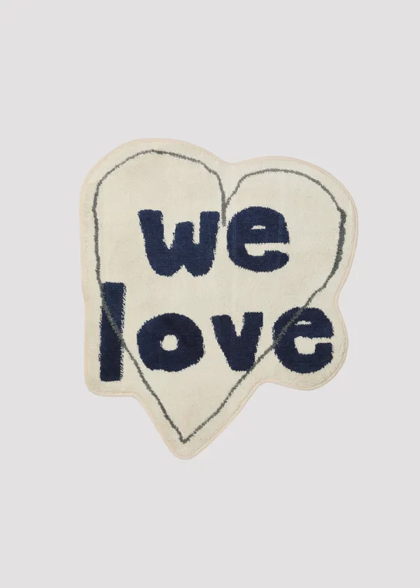 RUG HEART WE LOVE IVORY