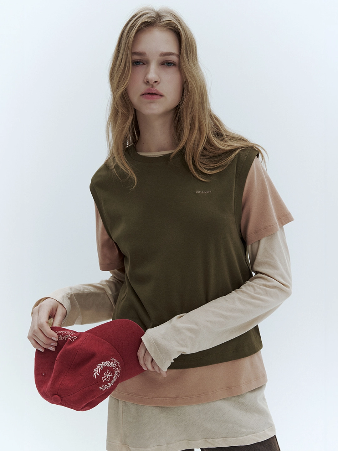 시티브리즈 레이어드 티셔츠 팩_KHAKI 상품 이미지 2