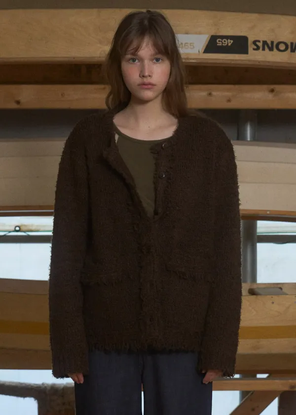 Allen tweed cardigan (dark brown)
